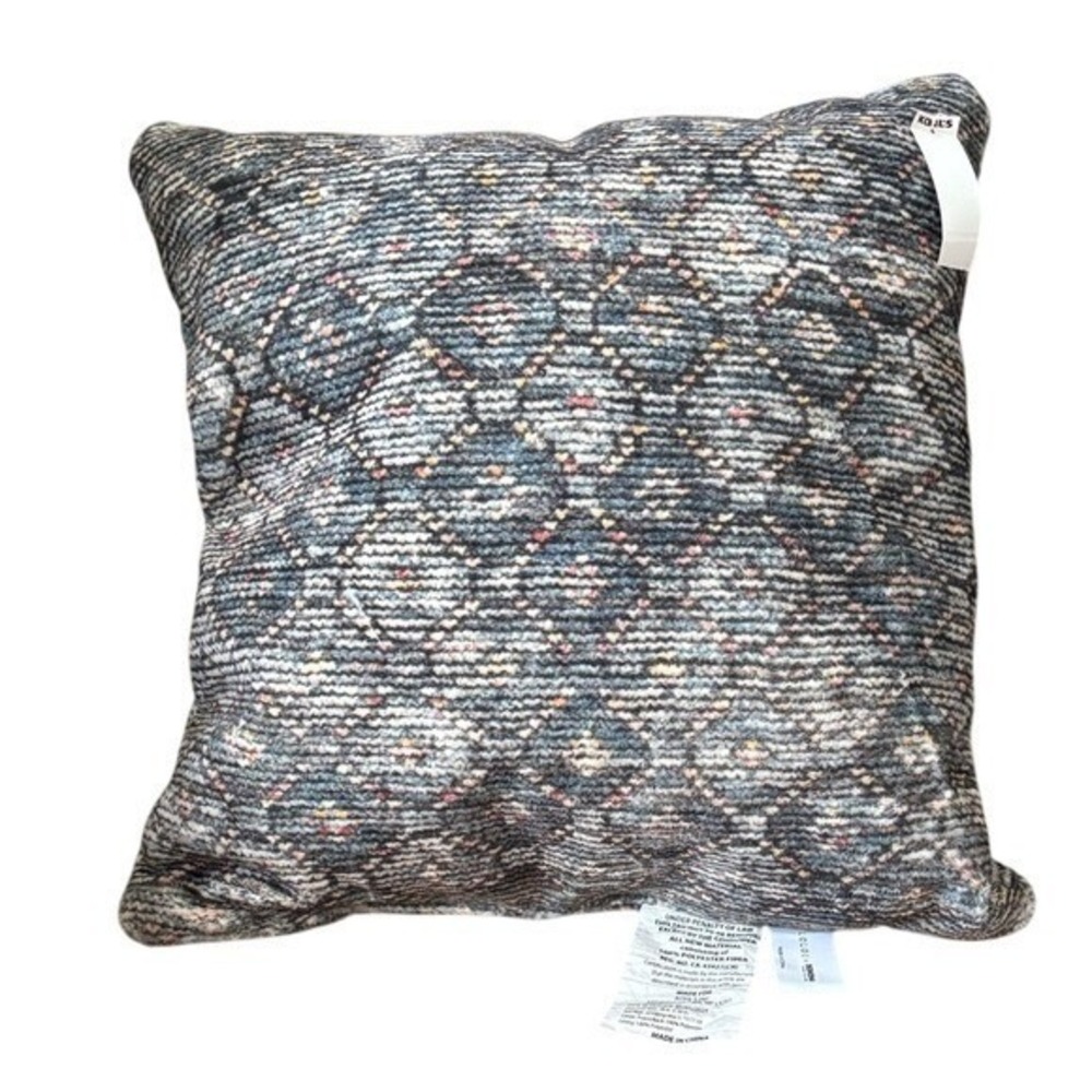 Loloi x Sonoma Super Soft Diamond Geometric Square Throw Pillow Accent 18" Retro